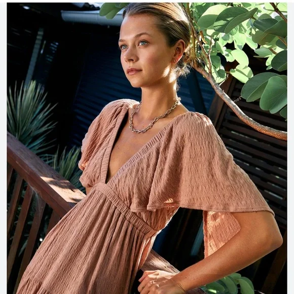 Free People XL Beach LaLa Maxi Dress In Antique Oak - Picture 2 of 6